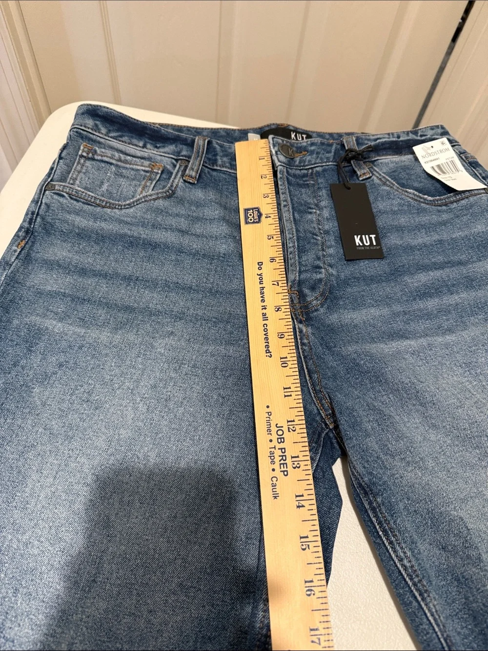 NWT Kut from the Kloth Margot Long Short Denim Raw Hem Cuff or Not High Rise 10